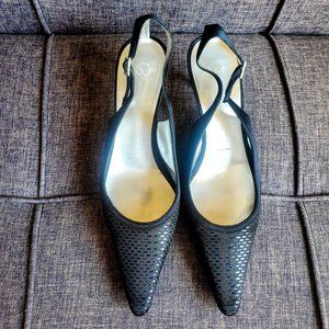 ST. JOHN Metallic Heel Shimmer Slingback